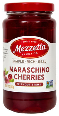 Mezzetta Maraschino Cherries without Stems, 11 oz