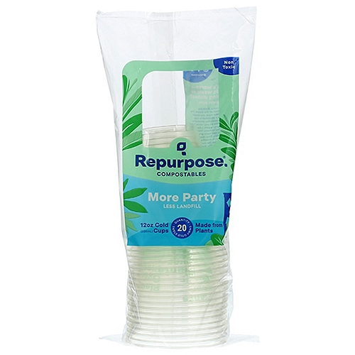 Repurpose Compostables 12oz Cold Cups, 20 count
What's worse—plastic waste or washing dishes?
The Answer: Both.
Family picnics. Birthday parties. Days at the beach. We get it—some days you could really use a disposable cup. We make every day products out of plants so you never have to use plastic again. Like these cups—they're made from corn, so they're non-toxic and compostable. That means they break down in months not millennia*. Get life done without doing the dishes.
We believe environmentalism should be easy. All of the credit. None of the work. Take a seat. Have a drink. Toss your cup. You're welcome.
*Compostable where commercial composting facilities are available.