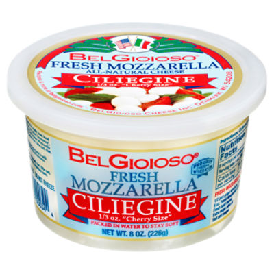 BelGioioso Fresh Mozzarella Cheese Ball, Specialty Soft Cheese,  Refrigerated 8 oz Plastic Wrapping 