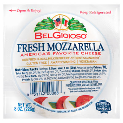 BelGioioso Fresh Mozzarella Cheese, 8 oz, 8 Ounce