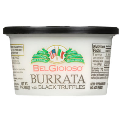 BelGioioso Burrata with Black Truffles Cheese, 8 oz