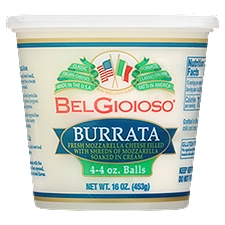 BelGioioso Burrata Cheese, 4 oz, 4 count