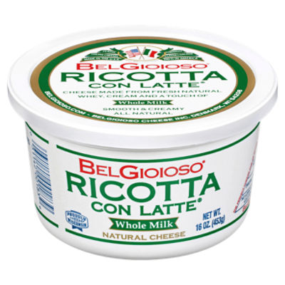 BelGioioso Ricotta Con Latte Whole Milk Natural Cheese, 16 oz
