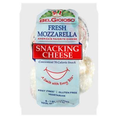 BelGioioso Fresh Mozzarella Snacking Cheese, 1 oz, 6 count