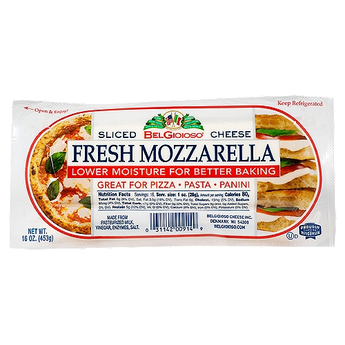 BelGioioso Baking Fresh Mozzarella Lower Moisture, 16 oz
