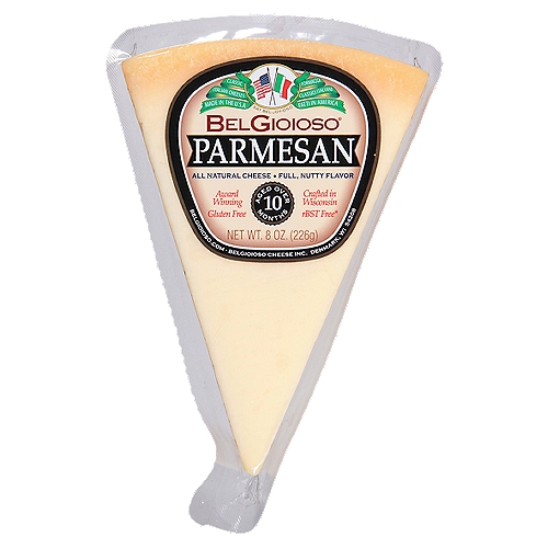 BelGioioso Parmesan Cheese, 8 oz
rBST free*
*No significant difference has been found in cows treated with artificial hormones