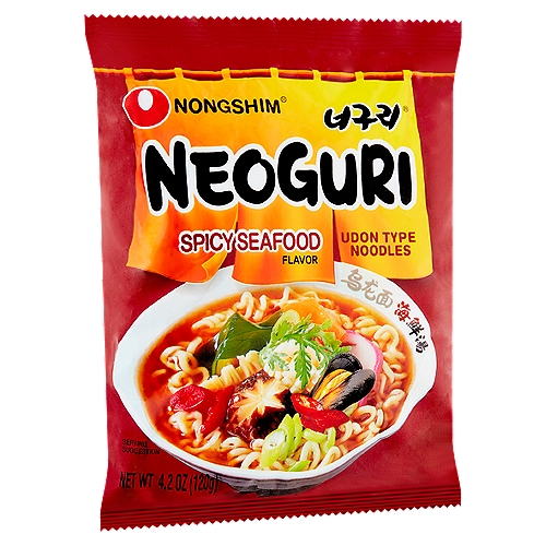 Nongshim Neoguri Spicy Seafood Flavor Udon Type Noodles, 4.2 oz
