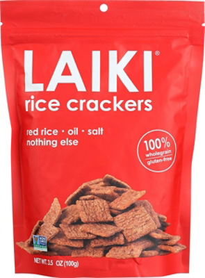 Laiki Red Rice with Sea Salt Rice Crackers, 3.53 oz
