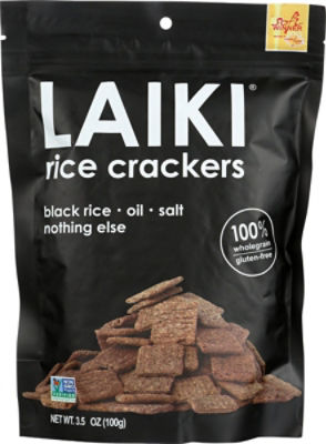 Laiki Black Rice with Sea Salt Rice Crackers, 3.53 oz