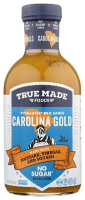 True Made Foods Carolina Gold Bold & Tangy No Sugar BBQ Sauce, 18 oz