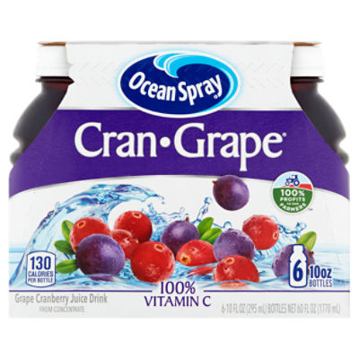 Ocean Spray Cran-Grape Juice Drink, 10 fl oz, 6 count
