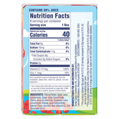 Ocean Spray Orange Juice Box Nutrition Facts Home Alqu