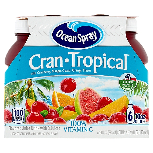 Ocean Spray Cran-Tropical Flavored Juice Drink, 10 fl oz, 6 count