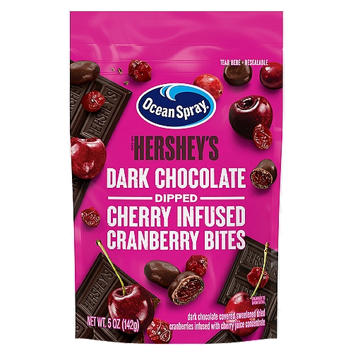 Hershey's Ocean Spray Dark Chocolate Dipped Cherry Infused Cranberry Bites, 5 oz