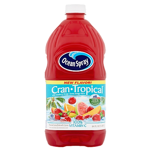 Ocean Spray Cran-Tropical Juice Drink, 64 fl oz
Flavored Juice Drink with 3 Juices from Concentrate and Other Natural Flavor

100% Profits to Our Farmers™

Cranberry... 
Every fruit's best friend!