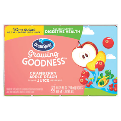 Ocean Spray Growing Goodness Cranberry Apple Peach Flavor Juice ...