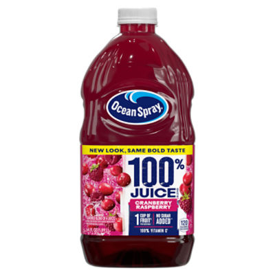 Ocean Spray Cranberry Raspberry Flavor 100% Juice, 64 fl oz, 64 Fluid ounce