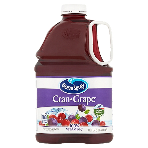 3 liter jug. No high fructose corn syrup. No artificial colors or flavors. Pasteurized.. 100% vitamin C. contains 15% fruit juice.