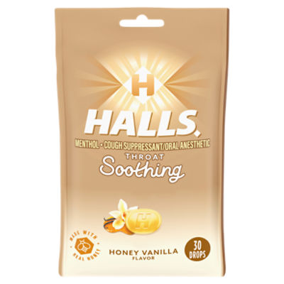Halls Soothe Honey Vanilla Flavor Cough, Drops