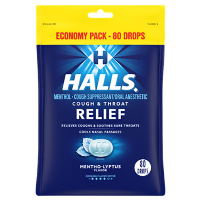 Halls Cough & Throat Relief MenthoLyptus Flavor Cough Drops Economy