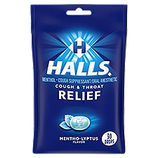 HALLS Relief Mentho-Lyptus Cough Drops, 30 Drops, 30 Each