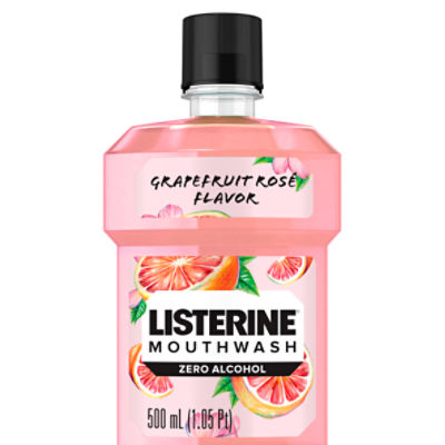 Listerine Zero Alcohol Mouthwash, Grapefruit Rose Flavor, 500 mL