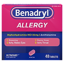 Benadryl Ultratabs Allergy, Tablets, 48 Each