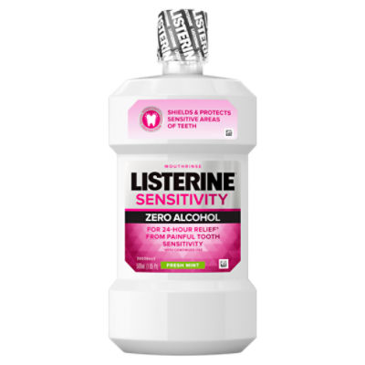 Listerine Sensitivity Mouthwash, Zero Alcohol, Fresh Mint Flavor, 500 mL
