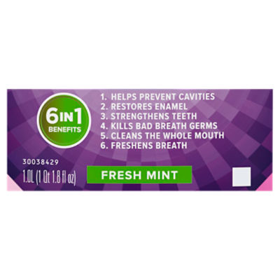 LISTERINE Total Care Fresh Mint Anticavity Fluoride Mouthwash, 1 qt