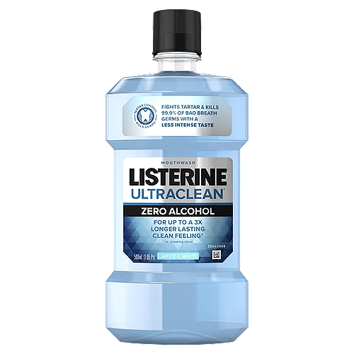 LISTERINE Ultraclean Zero Alcohol Arctic Mint Mouthwash, 1.05 pt
For Up to a 3x Longer Lasting Clean Feeling*
* vs. brushing alone