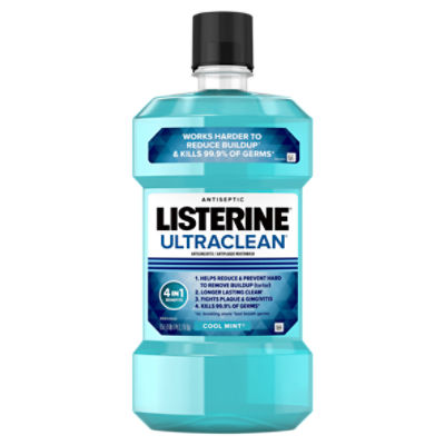 Listerine Ultraclean Cool Mint Antiseptic Mouthwash, 1.5 L