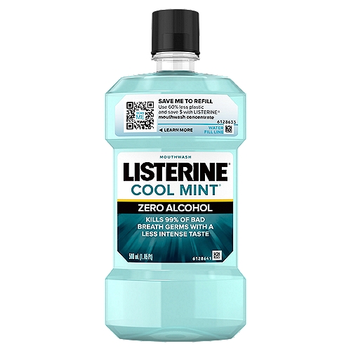 Get fresher breath with this alcohol-free mouthwash, a less-intense formula kills millions of germs that cause bad breath.