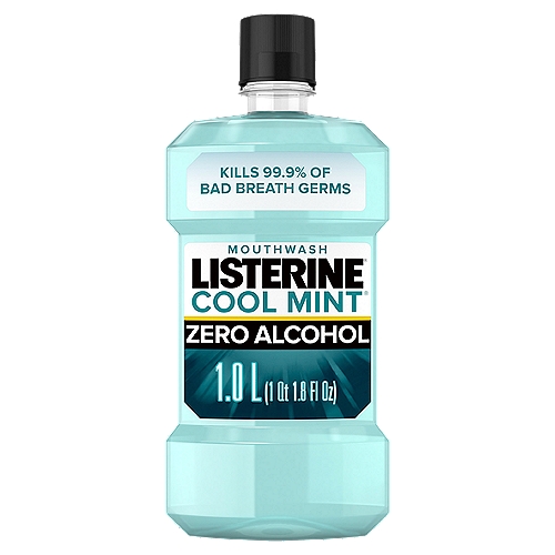 Listerine Zero Alcohol Cool Mint Mouthwash, 1 L