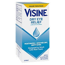 Visine Dry Eye Relief Lubricant Eye Drops Value Twin Pack, 1/2 fl oz, 2 count