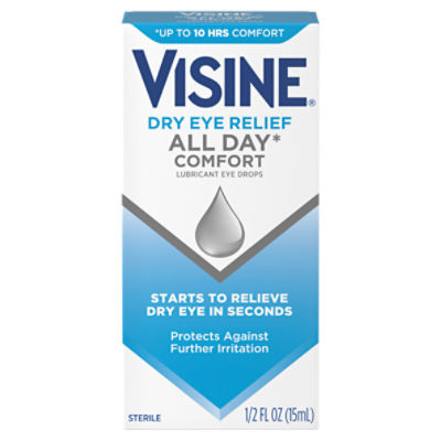 Visine Dry Eye Relief All Day Comfort Lubricant Eye Drops, 0.5 fl. oz, 0.5 Fluid ounce