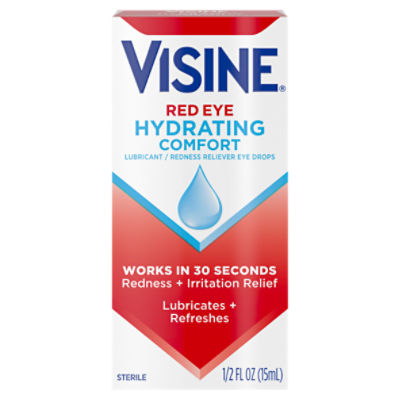 Visine Red Eye Hydrating Comfort Lubricant & Redness Reliever Eye Drops 0.5 Fl. Oz
