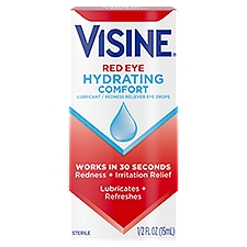 Visine Red Eye Hydrating Comfort Redness Reliever, Eye Drops, 0.5 Fluid ounce