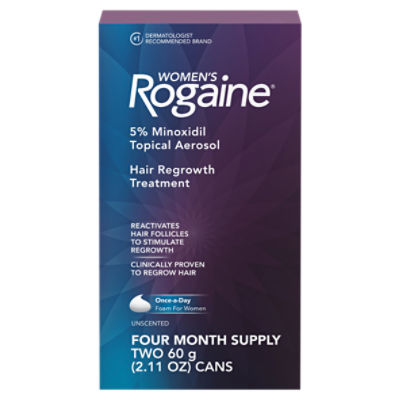 Women's Rogaine 5% Minoxidil Foam for Hair Regrowth, 4-Month Supply