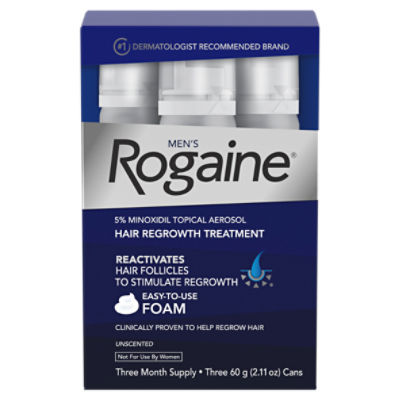 Men's Rogaine 5% Minoxidil Foam for Hair Regrowth, 3 Month Supply