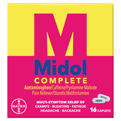 Midol Complete Acetaminophen Pain Reliever, 16 count