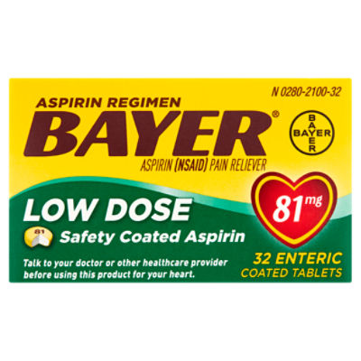 Bayer Aspirin Regimen Low Dose Enteric Coated Tablets, 81 mg, 32 count, 32 Each