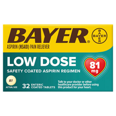 Bayer Aspirin Regimen Low Dose Enteric Coated Tablets, 81 mg, 32 count, 32 Each