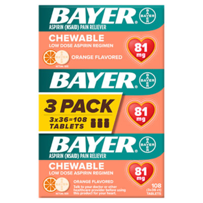 Bayer Orange Flavored Low Dose Aspirin Regimen Chewable Tablets Value