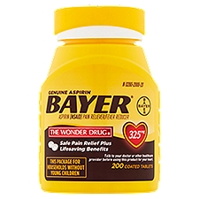 Bayer The Wonder Drug Genuine Aspirin Coated Tablets, 325 mg, 200 count
