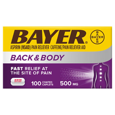 Bayer Back & Body Coated Caplets 500 mg, 100 count, 100 Each