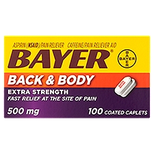 Bayer Back & Body Extra Strength 500 mg, Coated Caplets, 100 Each