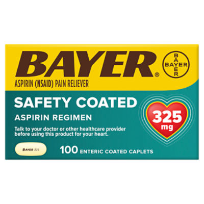 Bayer Aspirin Regimen Safety Enteric Coated Caplets, 325 mg, 100 count