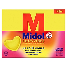 Midol Heat Vibes Menstrual Heat Patches, 3 count