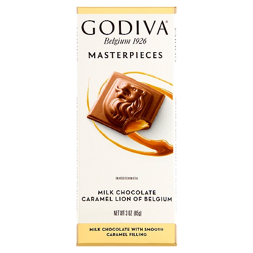 Godiva Masterpieces Caramel Lion of Belgium Milk Chocolate, 3 oz
Milk Chocolate with Smooth Caramel Filling