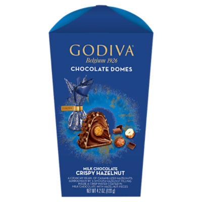Godiva CHOCOLATE DOMES IWC CRISPY HAZELNUT CARTON 4.2oz